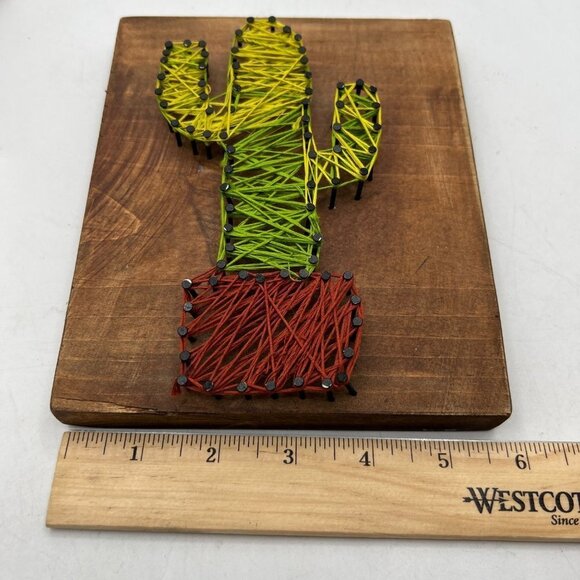 String Nail Art Cactus Desert Theme Home wall Decor Table Top Piece succulent - Picture 7 of 11